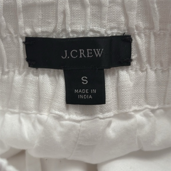 J Crew Seaside wide leg white cropped linen drawstring waist pants - Picture 12 of 16